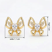 Butterfly Studs with Pear-Cut Centers – sterling silver earrings