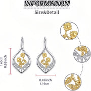 Sunflower Filigree Dangle Earrings – gold-plated earrings, close-up