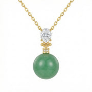 Green Jade Sphere Pendant Necklace – jade necklace
