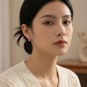 Chunky Teardrop Hoop Earrings – sterling silver earrings, side detail