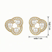 Triple Pearl Trefoil Stud Earrings – pearl earrings