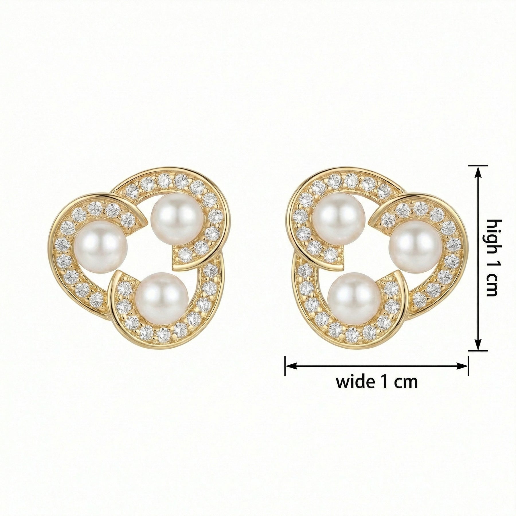 Triple Pearl Trefoil Stud Earrings – pearl earrings