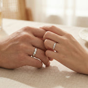 Quilted Pattern Couple Rings – sterling silver ring