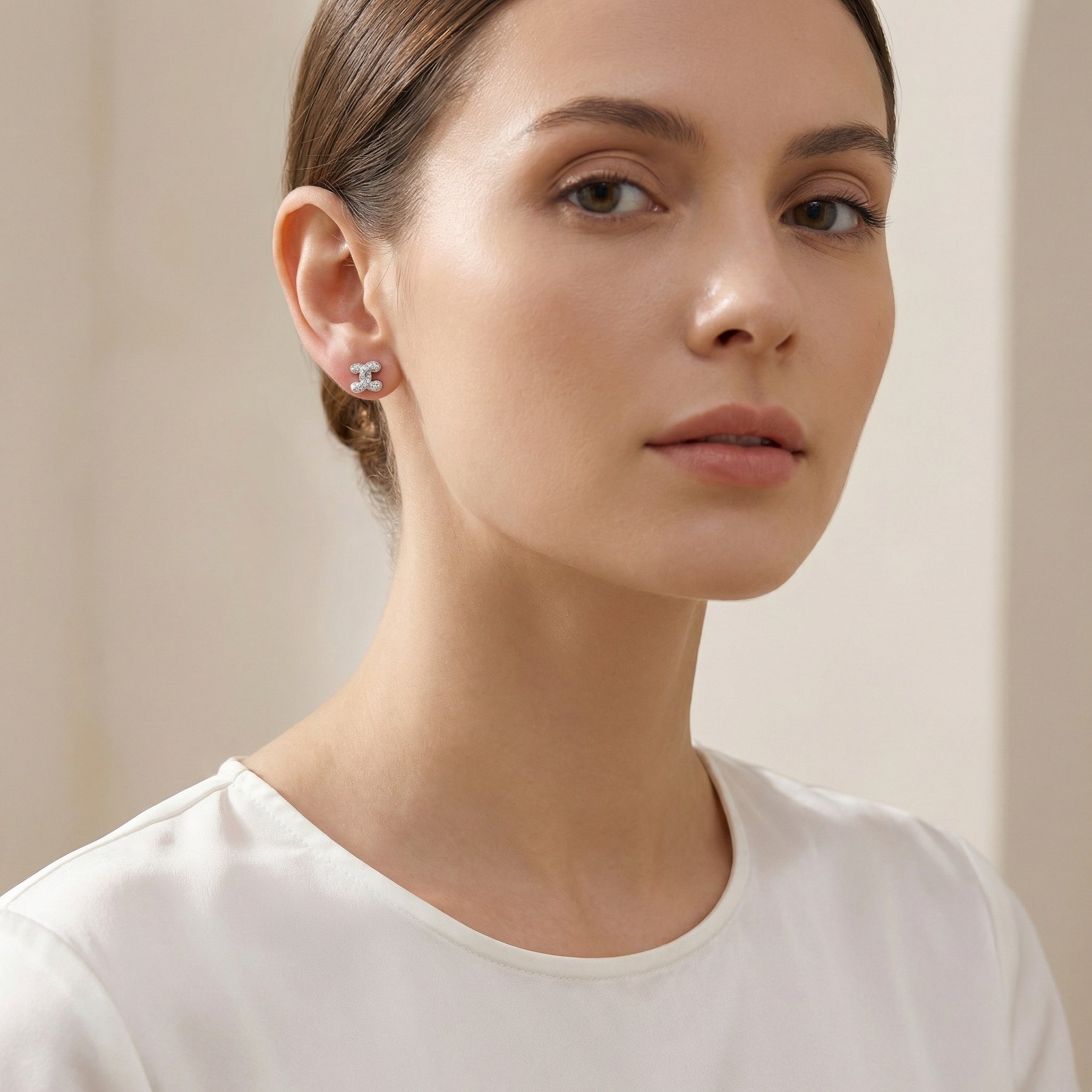 Interlocking X-Link Stud Earrings – sterling silver earrings