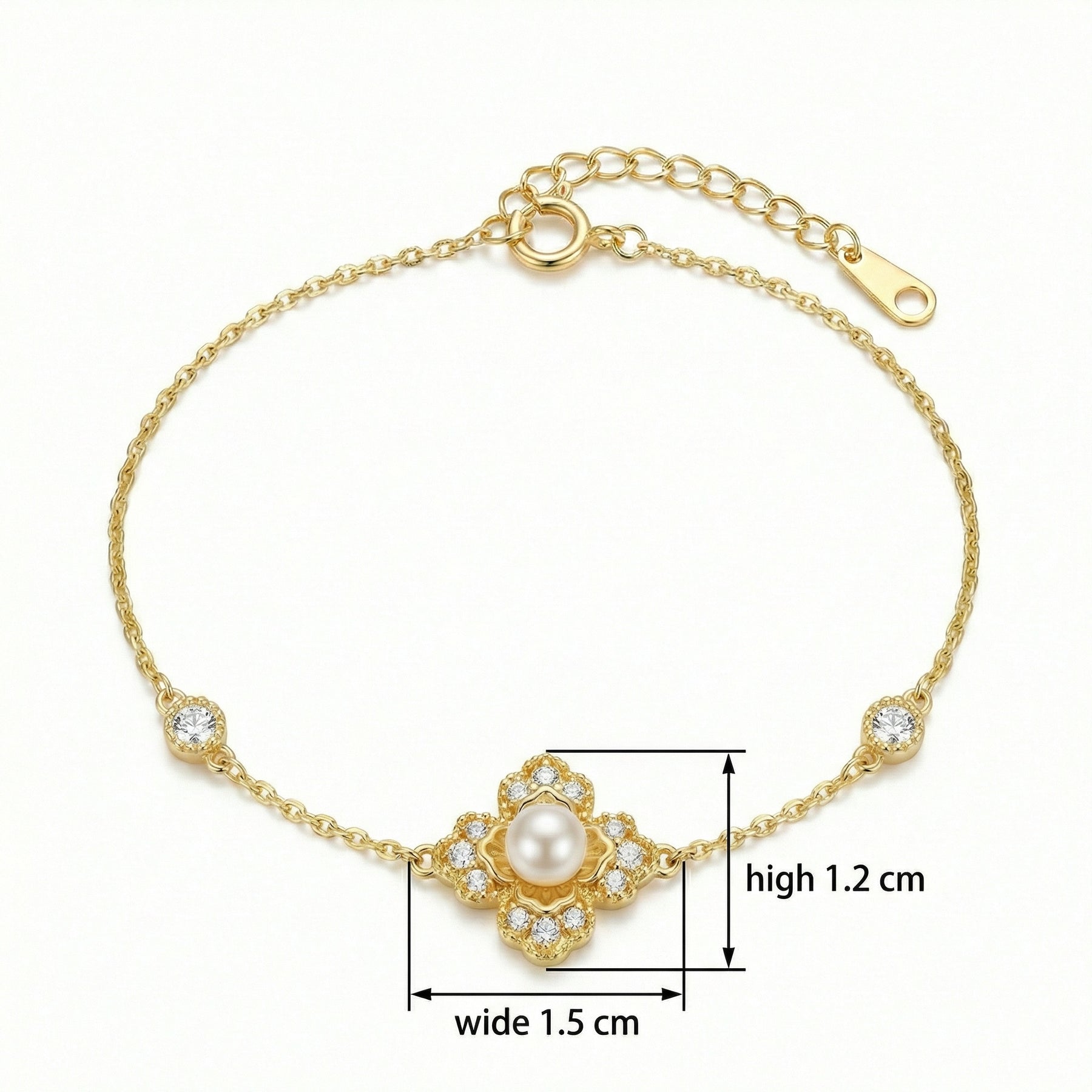 Pearl Clover Charm Bracelet – pearl bracelet