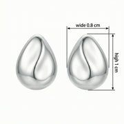 Teardrop Studs with Sculptural Wave – sterling silver earrings