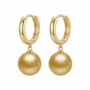 Honey-Toned Pearl Drop Huggie Earrings – pearl earrings