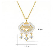 White Cloud Charm Necklace – sterling silver necklace, close-up