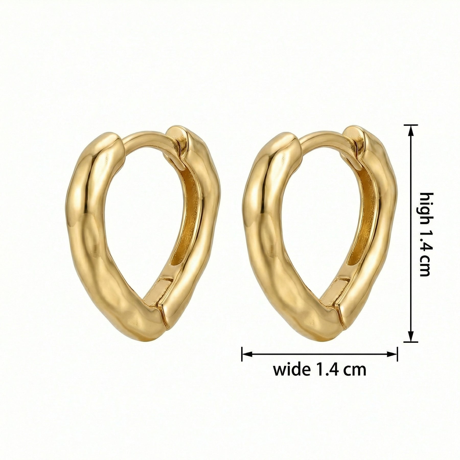 Molten Texture Huggie Hoop Earrings – sterling silver earrings, side detail