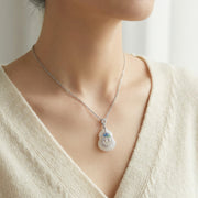 Gourd Pendant Necklace, Jade and Enamel – jade necklace
