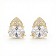 Celestial Star and Oval Stud Earrings – sterling silver earrings