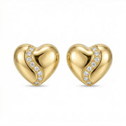 Curved Heart Stud Earrings – sterling silver earrings
