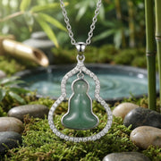 Irregular Jade Gourd Halo Necklace II – jade necklace, front view