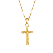 gold-tone Cross Pendant Necklace – sterling silver necklace, front view