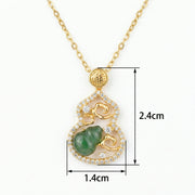 Auspicious Jade Gourd Prosperity Necklace – jade necklace, side detail