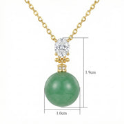 Green Jade Sphere Pendant Necklace – jade necklace, close-up