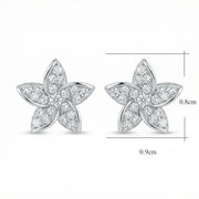 Five-Petal Silver Flower Stud Earrings – sterling silver earrings