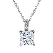 Square-Cut Pendant Necklace – sterling silver necklace
