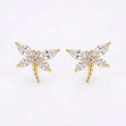 Marquise Crystal Dragonfly Studs – crystal earrings, front view