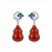 Red Agate Gourd Drop Earrings – agate earrings