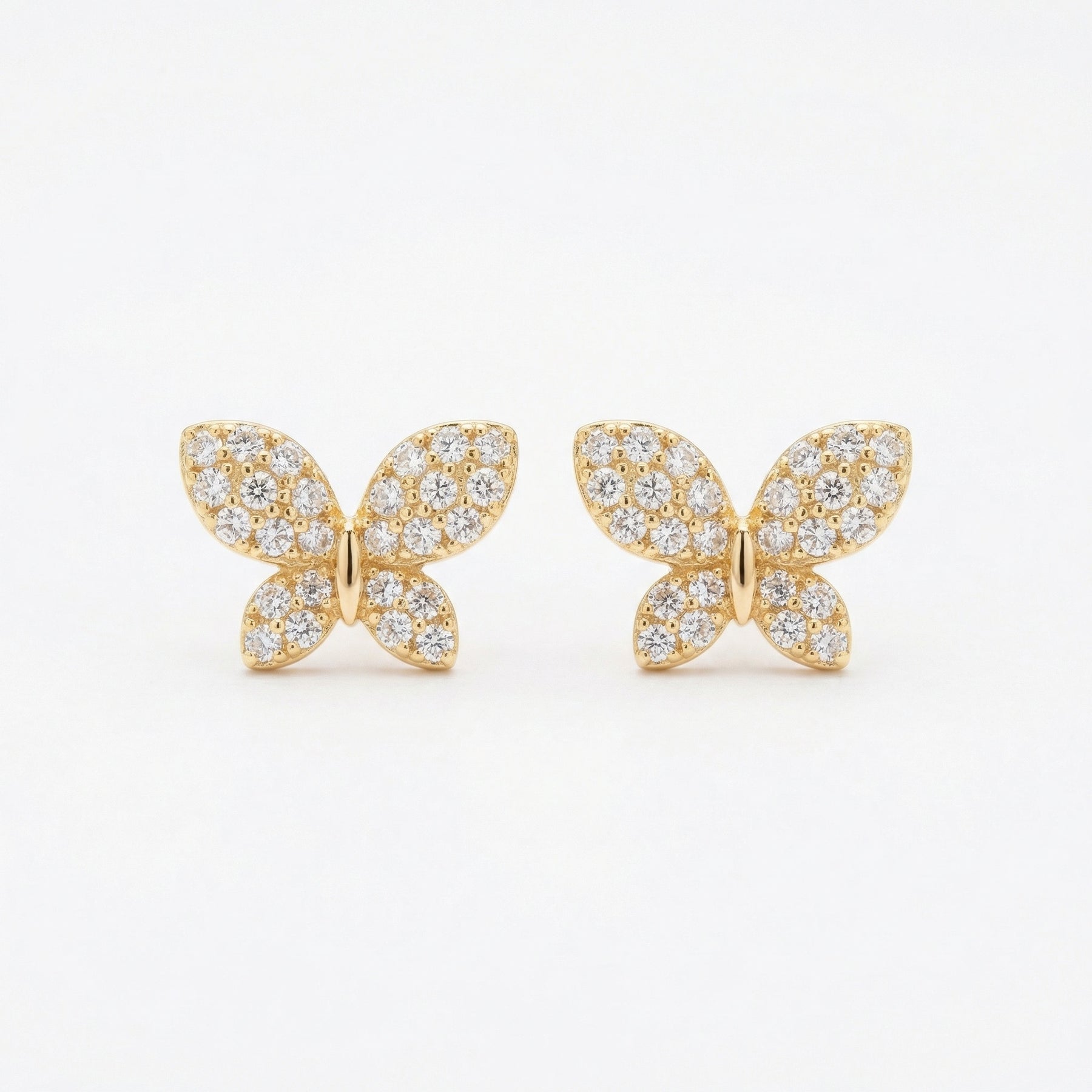 Butterfly Studs, Shimmering Pavé – sterling silver earrings