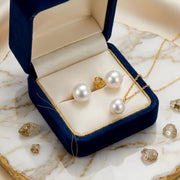 White Round Pearl Studs, Polished Finish – pearl earrings