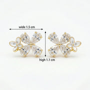 Butterfly Blossom Stud Earrings – mother-of-pearl earrings, front view