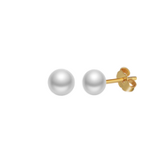 Pearl Studs with Gilded Backings – pearl earrings, side detail