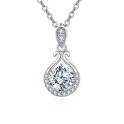 Sparkling stone Teardrop Pendant Necklace – sparkling stone necklace, side detail
