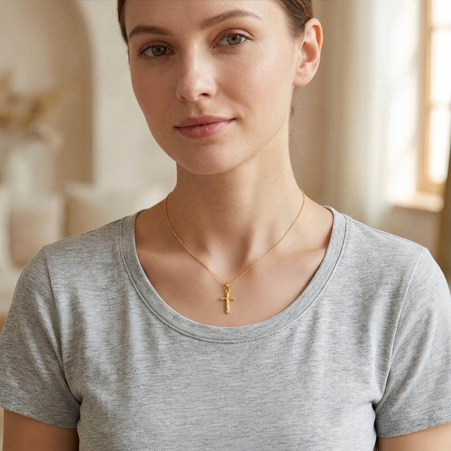 gold-tone Cross Pendant Necklace – sterling silver necklace