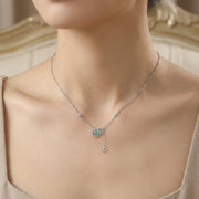 Green Jadeite Hulu Halo Necklace – jade necklace, close-up