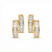 Parallel Bar Baguette Stud Earrings – sterling silver earrings, side detail