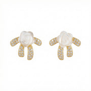 Mother-of-Pearl Rose Bow Studs – mother-of-pearl earrings