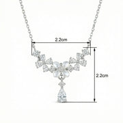 Floral Mother-of-Pearl Pendant Necklace – mother-of-pearl necklace, side detail