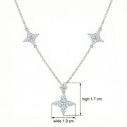 Marquise Floral Station Necklace – sterling silver necklace, front view