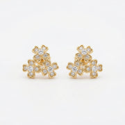Triple Clover Cluster Stud Earrings – sterling silver earrings