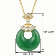 Jade Donut Necklace, Fan Bail – jade necklace, side detail