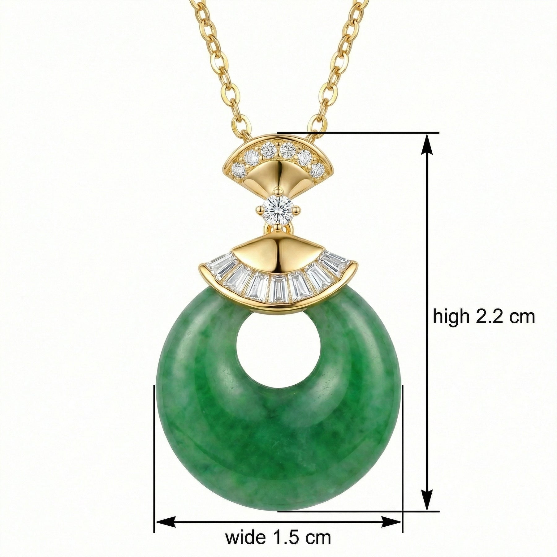 Jade Donut Necklace, Fan Bail – jade necklace, side detail