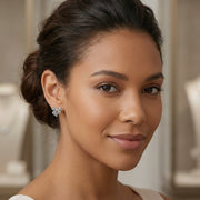Filigree Bow Knot Stud Earrings – sterling silver earrings, front view