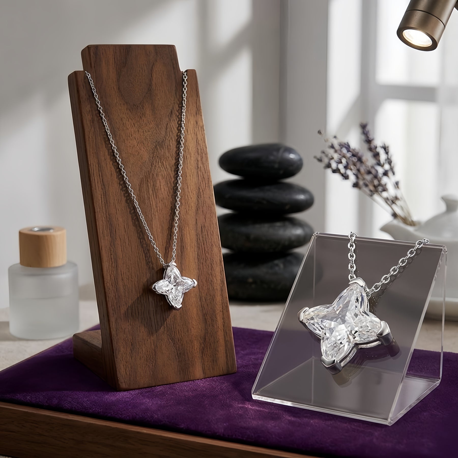Princess-Cut Pendant Necklace – sterling silver necklace