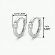 Square-Cut Zirconia Huggie Hoops – zircon earrings, side detail