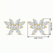 Marquise Sparkling stone Butterfly Studs – sterling silver earrings, front view