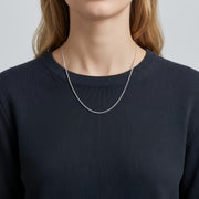 Italian Curb Chain Necklace – sterling silver necklace, front view