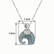 Grey Jade Elephant Pendant Necklace – jade necklace, close-up