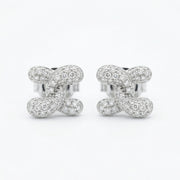 Interlocking X-Link Stud Earrings – sterling silver earrings, side detail