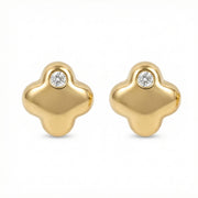Sculptural Four-Lobe Stud Earrings – sterling silver earrings, side detail