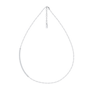 Minimalist Chain Necklace with Charm – sterling silver necklace, close-up