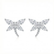 Dragonfly Stud Earrings – sterling silver earrings, close-up