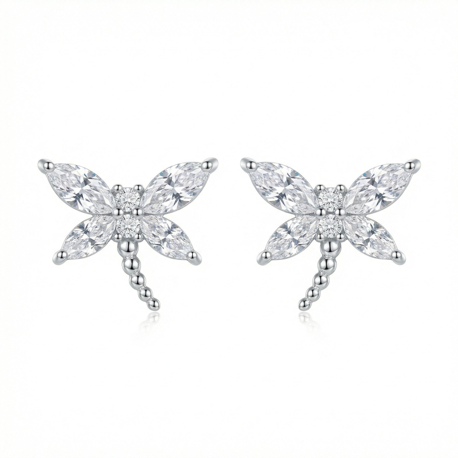 Dragonfly Stud Earrings – sterling silver earrings, close-up