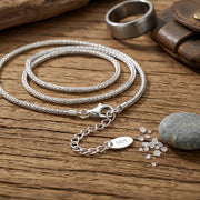 Twisted Rope Chain with S Pendant – sterling silver necklace, front view